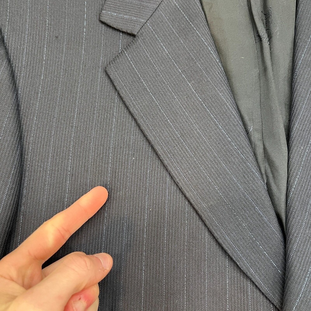 Brioni Nomentano Sport Coat Jacket 42R Navy Dark Blue Pin Striped Wool - Picture 3 of 16